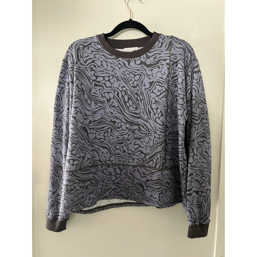 Johnny Was‎ Calme Seamed Oversized Pullover Blue Patterned Size Small NWOT $178